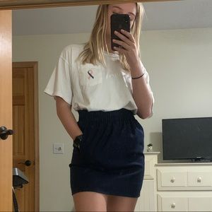 J Crew Sidewalk Wool Skirt Navy